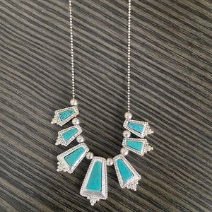 Teal and Silver Necklace